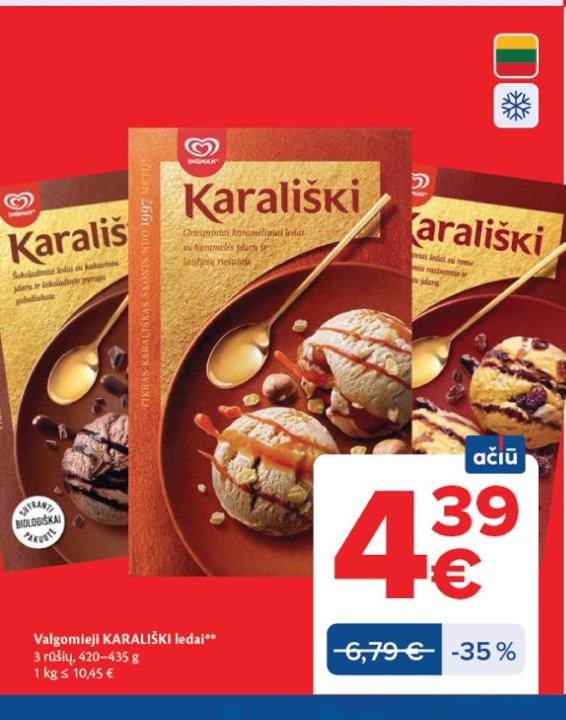 Valgomieji KARALIŠKI ledai, 435 g