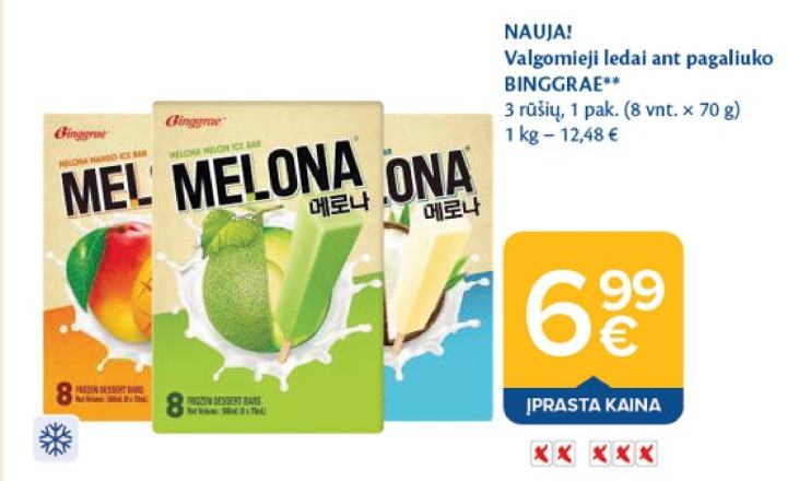 Valgomieji ledai ant pagaliuko BINGGRAE, 70 g