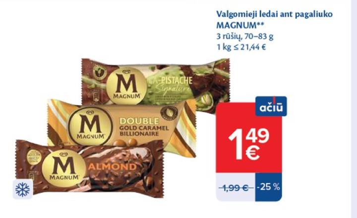 Valgomieji ledai ant pagaliuko MAGNUM, 83 g