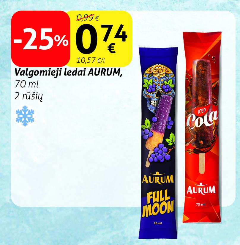 Valgomieji ledai AURUM, 70 ml