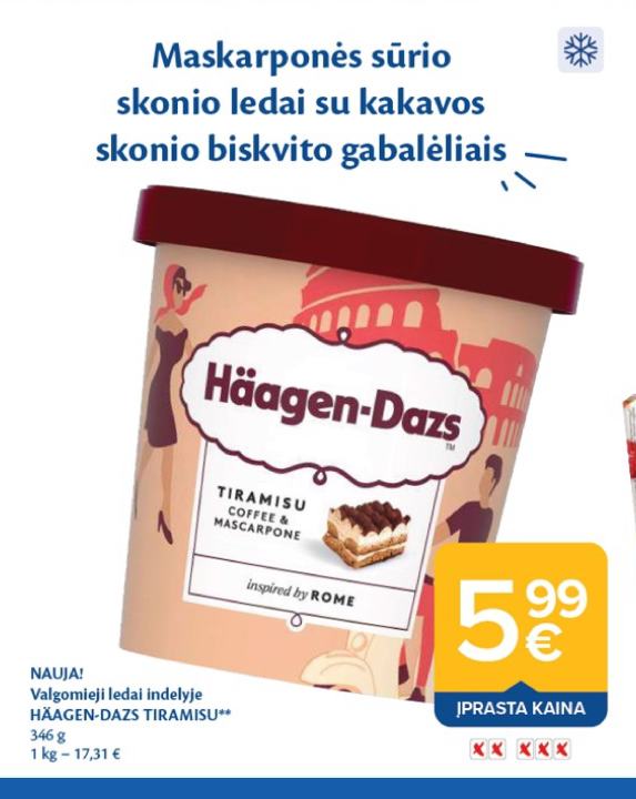 Valgomieji ledai indelyje HÄAGEN-DAZS TIRAMISU, 346 g