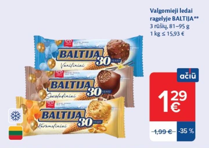 Valgomieji ledai ragelyje BALTIJA, 95 g