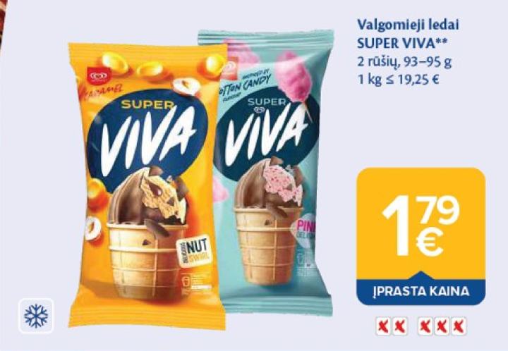 Valgomieji ledai SUPER VIVA, 95 g