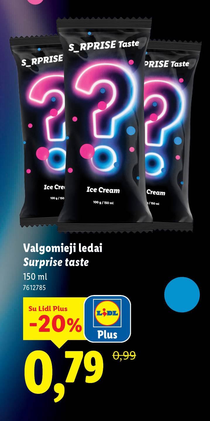 Valgomieji ledai Surprise taste, 150 ml