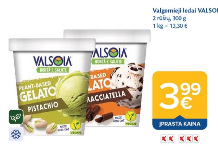 Valgomieji ledai VALSOIA, 300 g