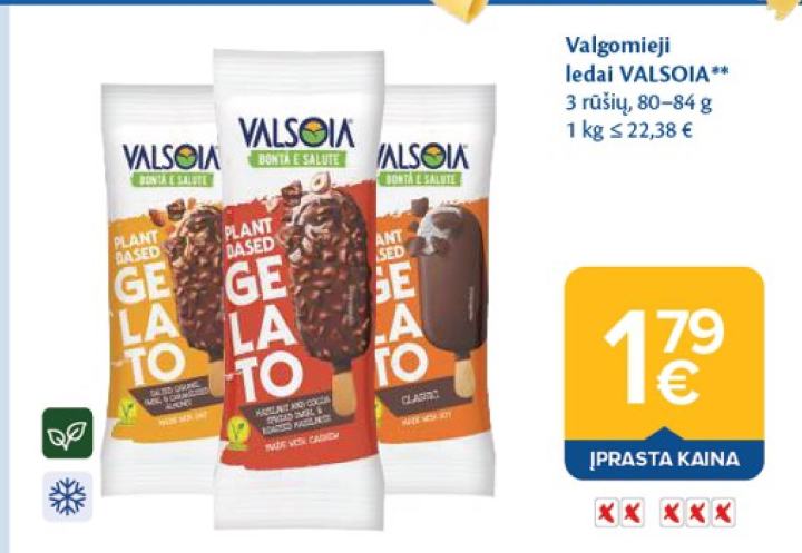 Valgomieji ledai VALSOIA, 84 g