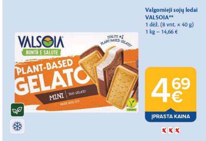 Valgomieji sojų ledai VALSOIA, 40 g