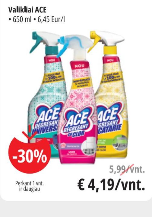Valikliai ACE, 650 ml