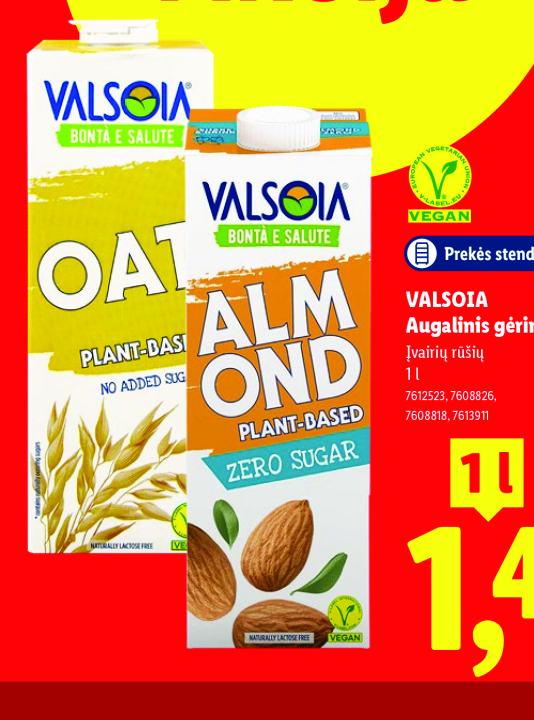 VALSOIA Augalinis gėrimas, 1 l