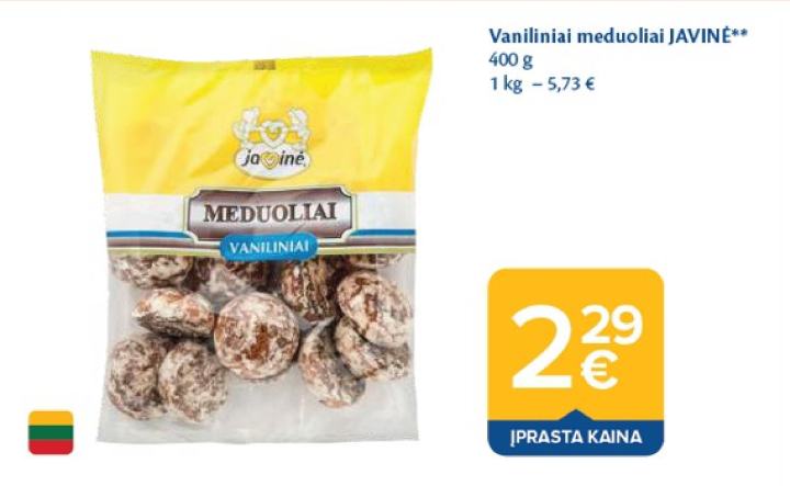 Vaniliniai meduoliai JAVINĖ, 400 g