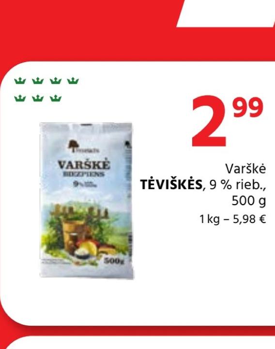 Varškė TĖVIŠKĖS, 500 g