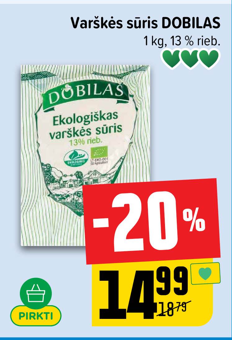 Varškės sūris DOBILAS, 1 kg