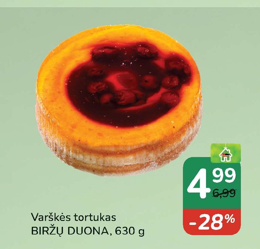 Varškės tortukas BIRŽŲ DUONA, 630 g