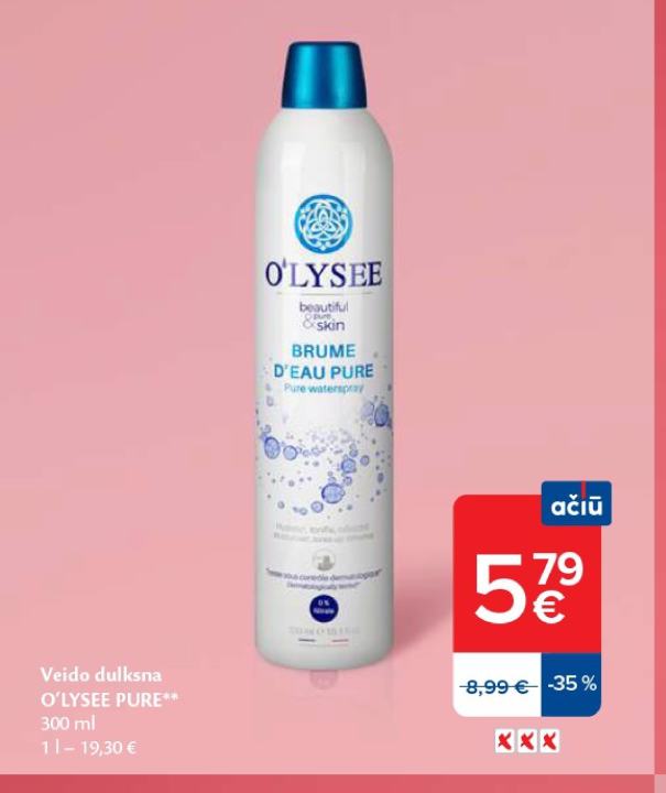 Veido dulksna O'LYSEE PURE, 300 ml