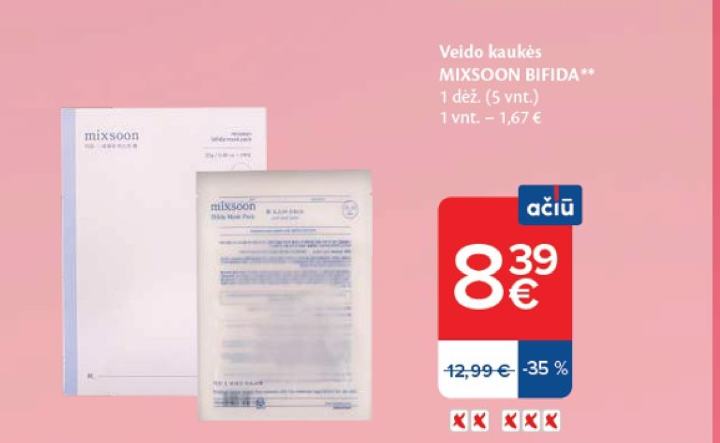 Veido kaukės MIXSOON BIFIDA, 1 dėž.