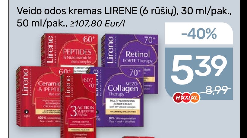 Veido odos kremas LIRENE, 30 ml