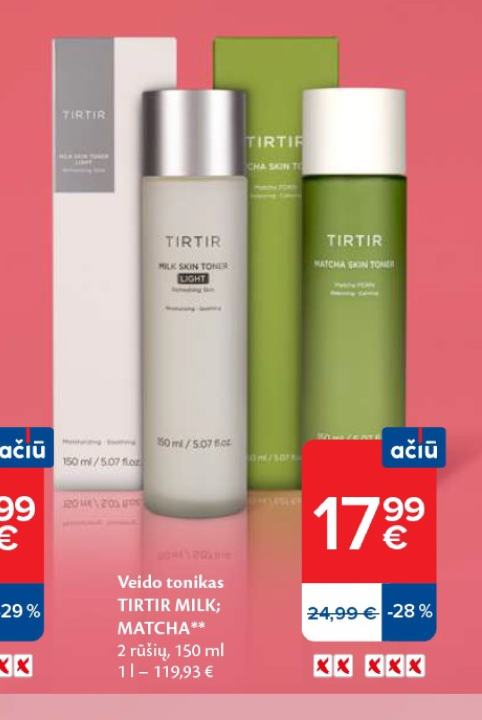 Veido tonikas TIRTIR MILK; MATCHA, 150 ml