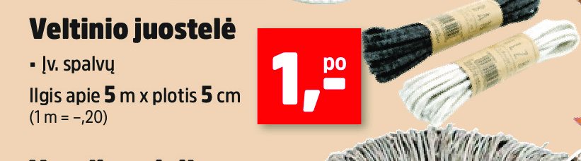 Veltinio juostelė, 5 m