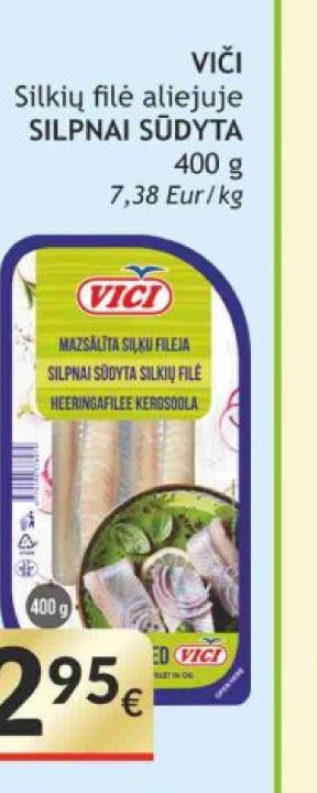 VIČI Silkių filė aliejuje SILPNAI SŪDYTA, 400 g