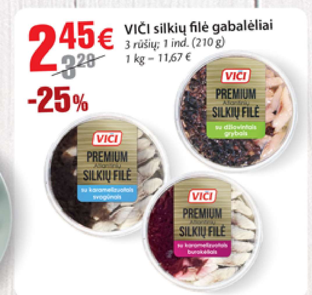 VIČI silkių filė gabalėliai, 210 g