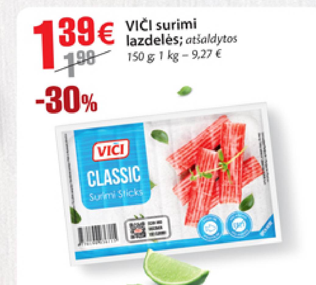 VIČI surimi lazdelės, 150 g