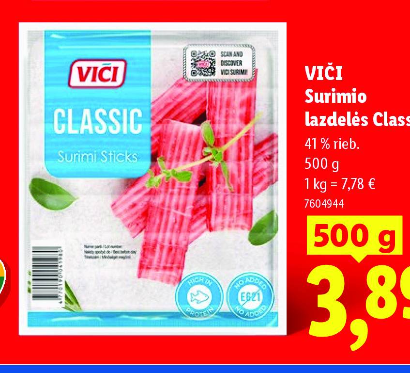 VIČI Surimio lazdelės Classic, 500 g