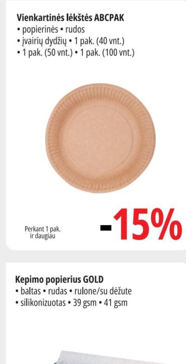 Vienkartinės lėkštės ABCPAK, 1 pak.