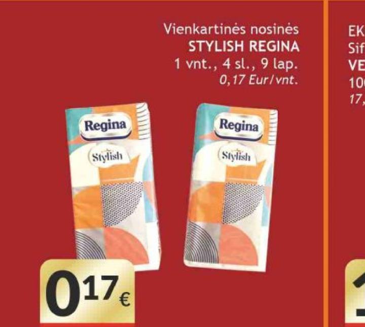Vienkartinės nosinės STYLISH REGINA, 1 vnt