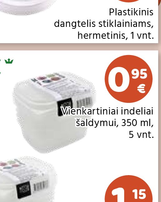 Vienkartiniai indeliai šaldymui, 350 ml