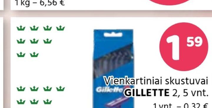 Vienkartiniai skustuvai GILLETTE 2, 5 vnt