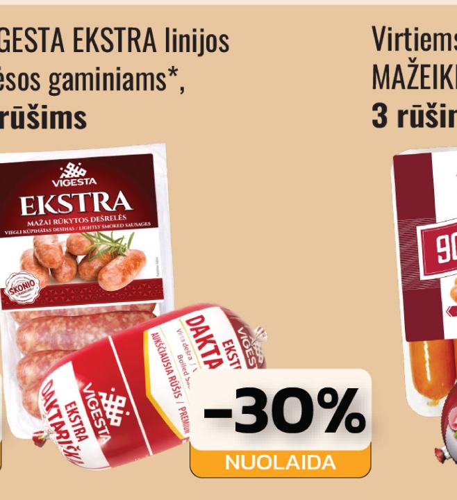 VIGESTA EKSTRA linijos mėsos gaminiams