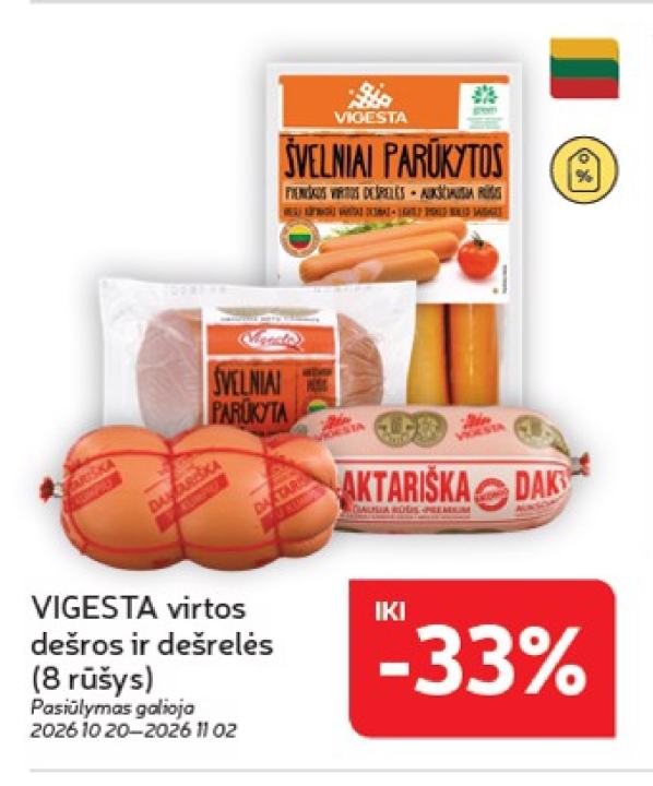 VIGESTA virtos dešros ir dešrelės