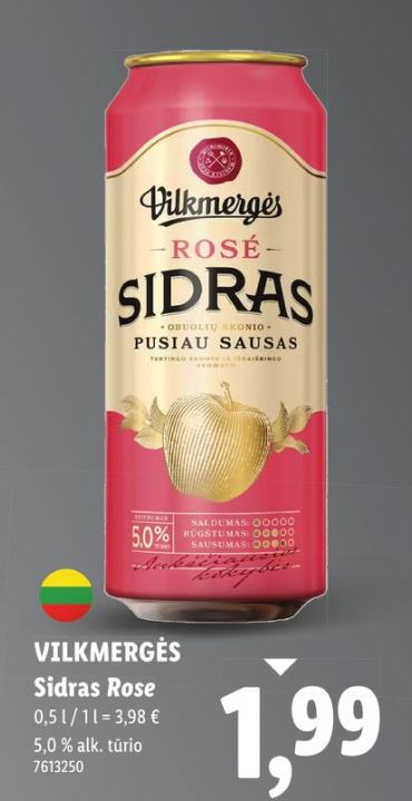 VILKMERGĖS Sidras Rosé, 0.5 l