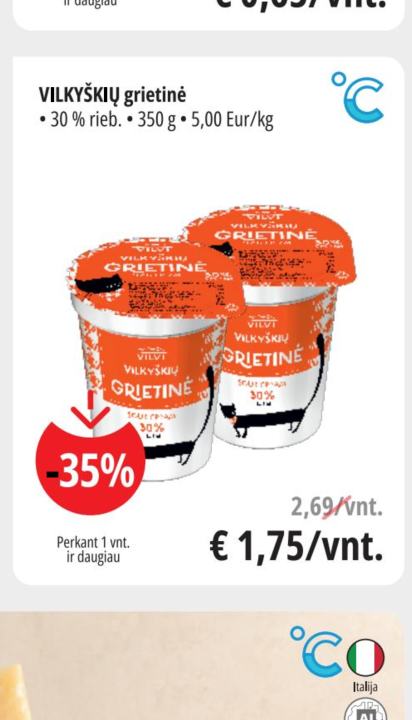 VILKYŠKIŲ grietinė, 350 g