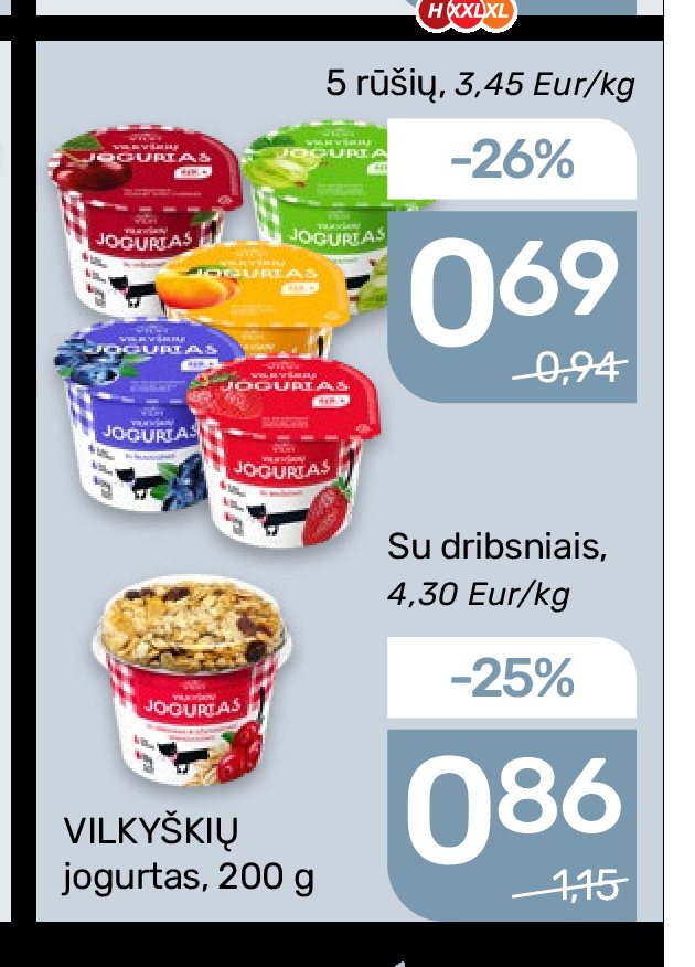 VILKYŠKIŲ jogurtas su dribsniais, 200 g