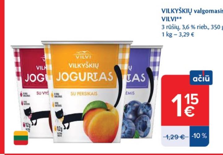 VILKYŠKIŲ valgomasis jogurtas VILVI, 350 g