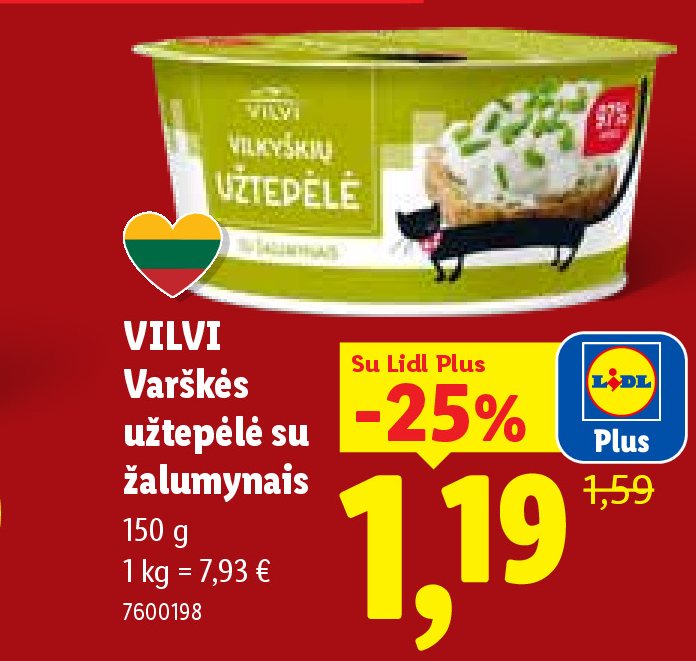 VILVI Varškės užtepėlė su žalumynais, 150 g
