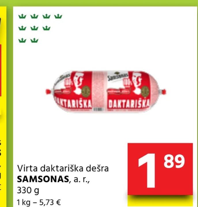 Virta daktariška dešra SAMSONAS, 330 g