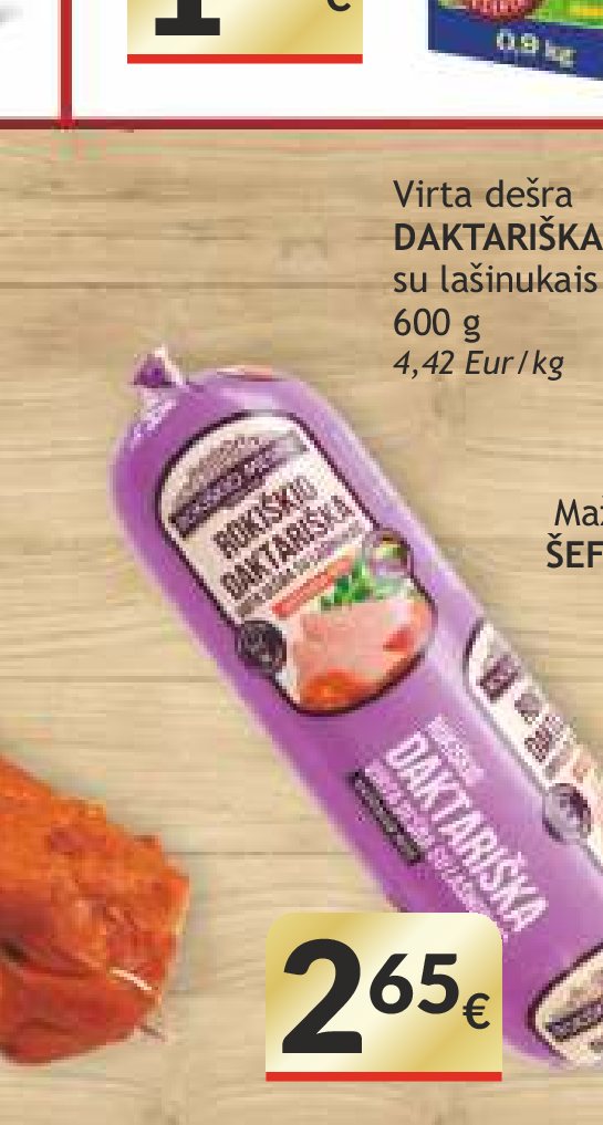 Virta dešra DAKTARIŠKA su lašinukais, 600 g