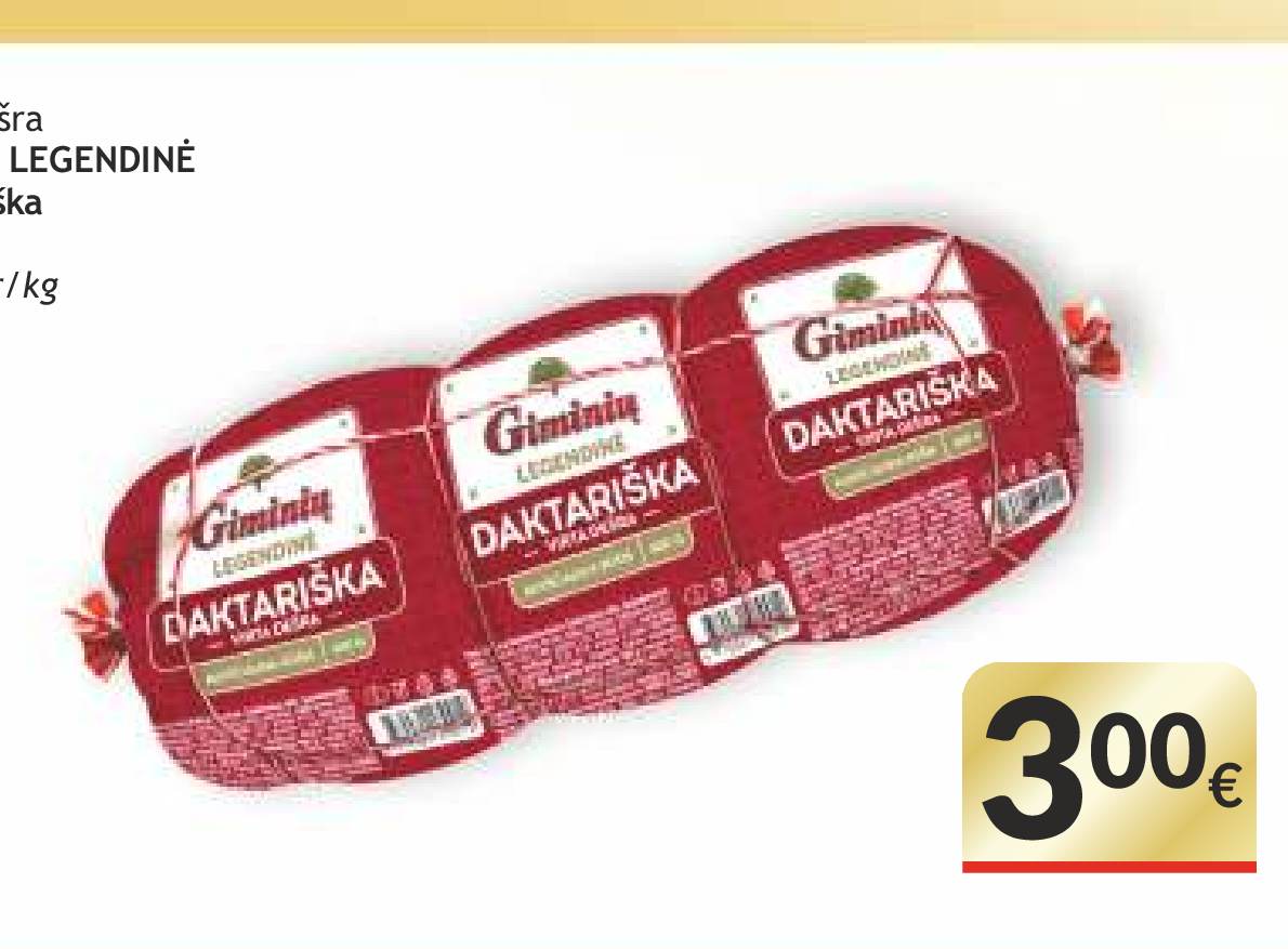 Virta dešra GIMINIŲ LEGENDINĖ Daktariška, 600 g
