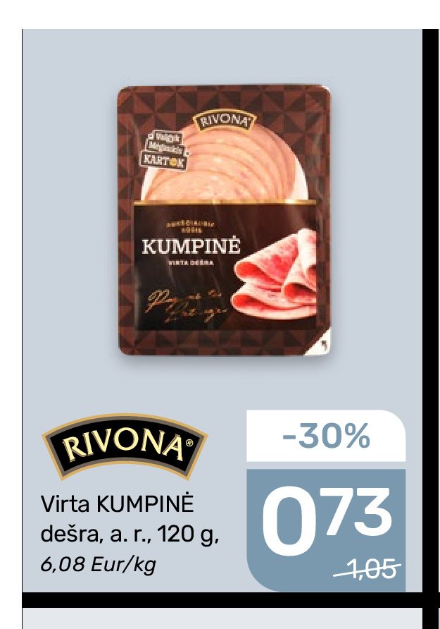 Virta KUMPINĖ dešra RIVONA, 120 g