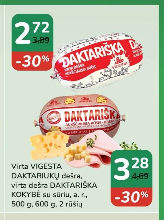 Virta VIGESTA DAKTARIUKŲ dešra, 500 g