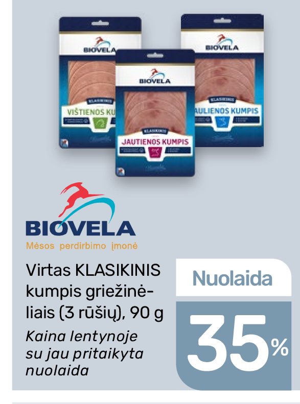 Virtas KLASIKINIS kumpis griežinėliais, 90 g