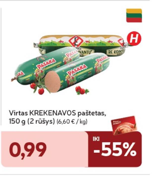 Virtas KREKENAVOS paštetas, 150 g
