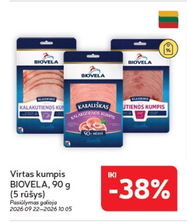 Virtas kumpis BIOVELA, 90 g