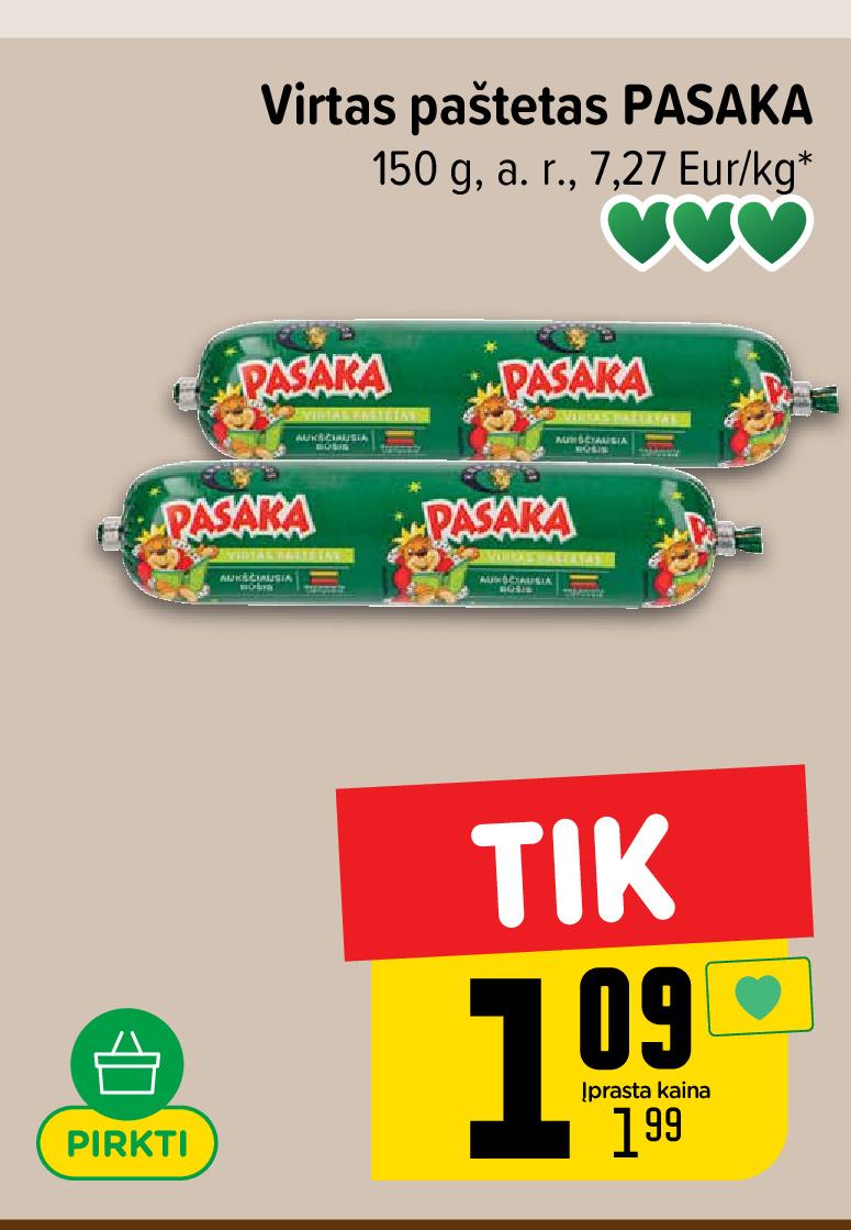 Virtas paštetas PASAKA, 150 g
