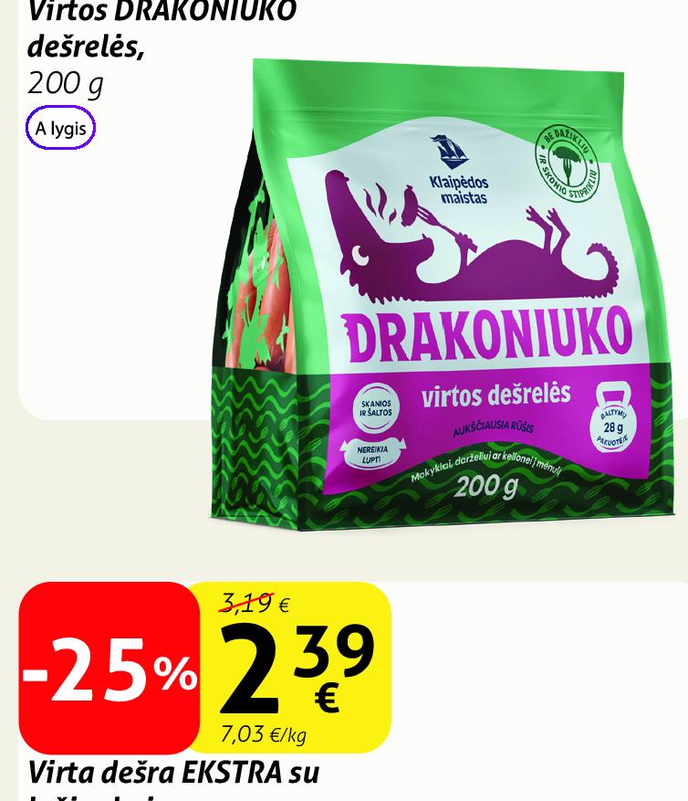 Virtos DRAKONIUKO dešrelės, 200 g