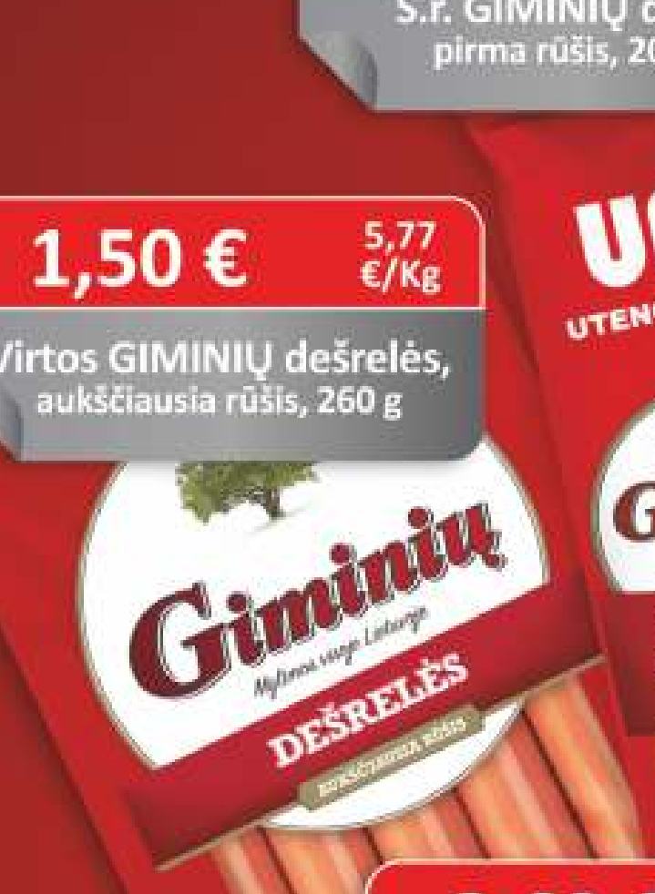 Virtos GIMINIŲ dešrelės, 260 g
