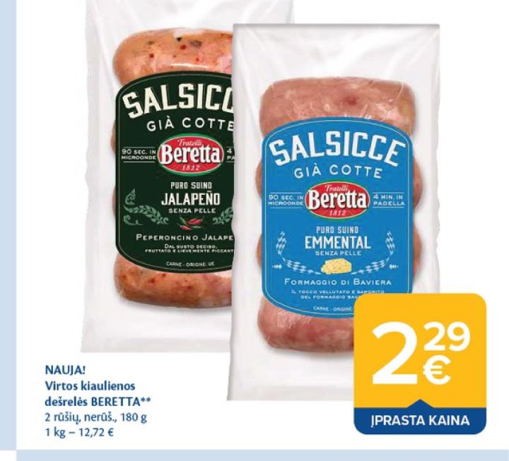 Virtos kiaulienos dešrelės BERETTA, 180 g