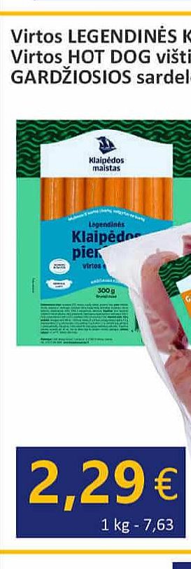 Virtos LEGENDINĖS KLAIPĖDOS pieniškos dešrelės, a. r., 300 g